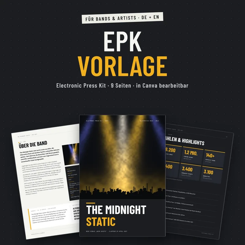 EPK Vorlage für Bands und Musiker von Riderhouse