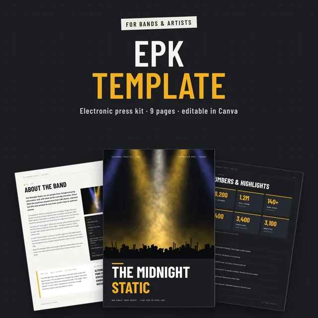 EPK template by Riderhouse