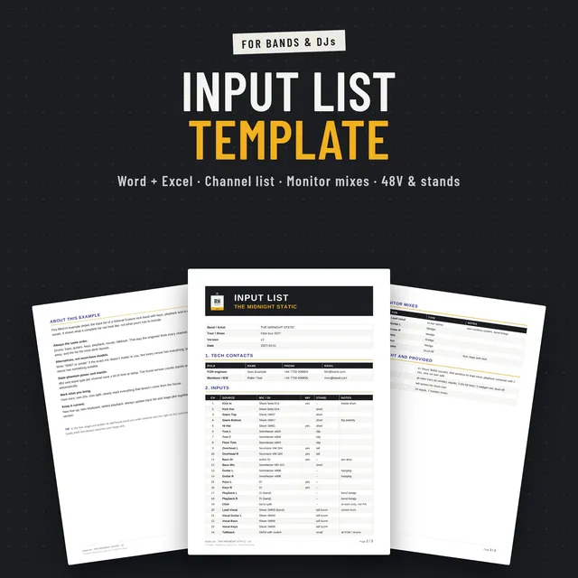 Input List: template by Riderhouse
